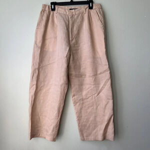 GB Collection Linen Pants Size 36 Beige Casual Relaxed Fit